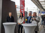 Pressekonferenz: Erster Direktzug von Ljubljana nach Graz (21.03.2024)   Von links nach rechts: Franz Geister (ÖBB-Regionalmanager-Stv.), Darja Kocjan (Direktorin Slovenske Železnice), Kurt